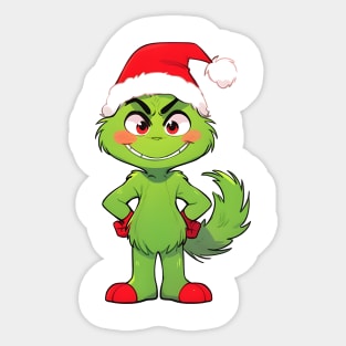 Cartoon Grinch's Christmas Joy Sticker